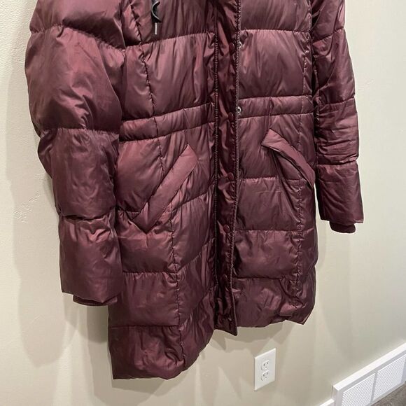 Coach Bordeaux Purple Long Puffer Coat - Size: Medium - Picture 5 of 13
